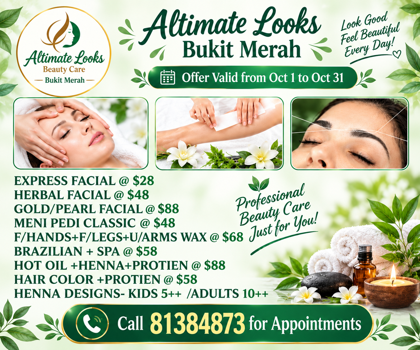 Altimate Looks Bukit Merah Spa Flyer