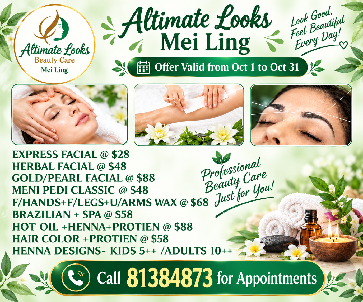 Altimate Looks Mei Ling Street Beauty Spa Promotion